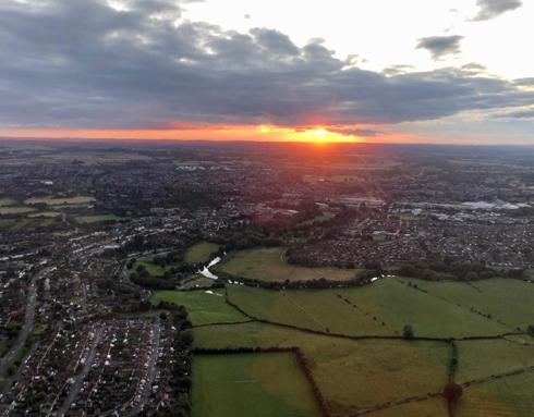 Sunset In Chippenham aerial photo