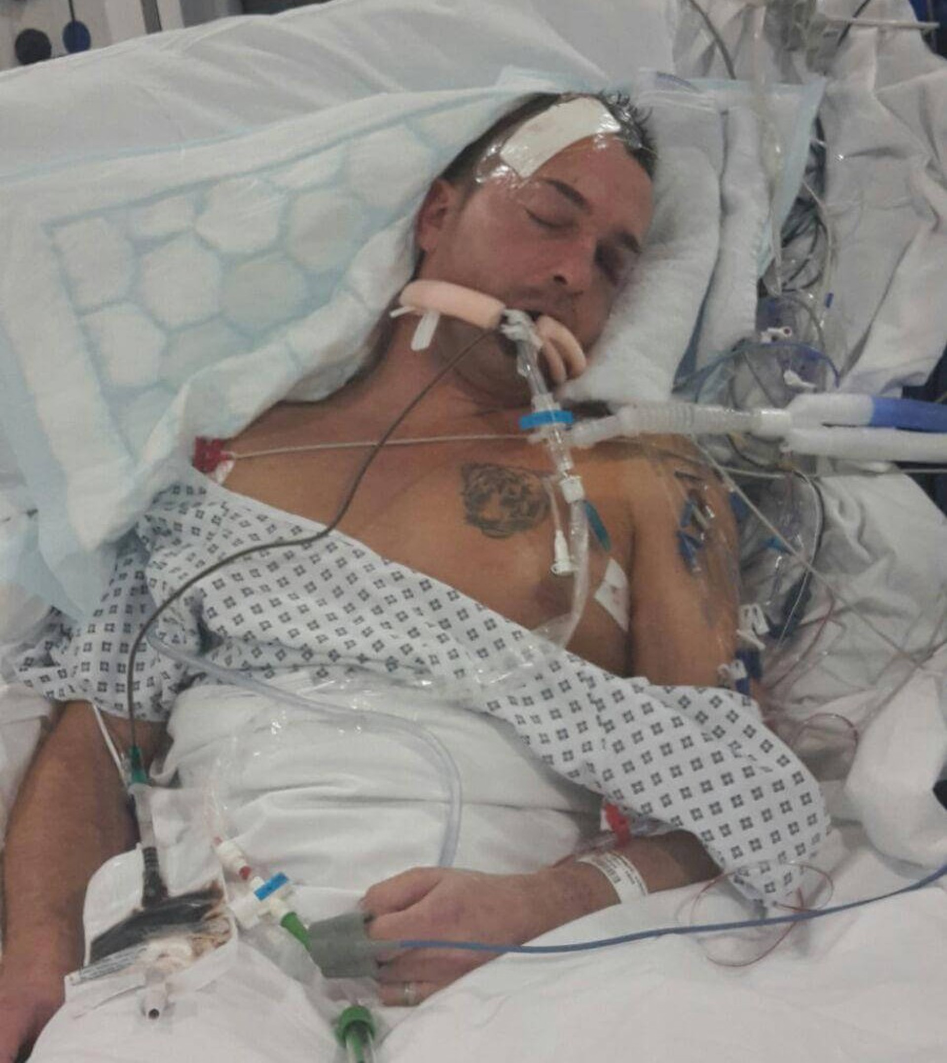 A former patient in a hospital bed A former patient in a hospital bed