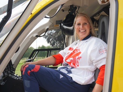 Stephanie Millward sat inside WAA's helicopter Stephanie Millward sat inside WAA's helicopter